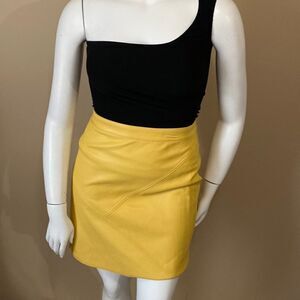 NWT Philosophy Mustard Colored Faux Leather Skirt- Size 10